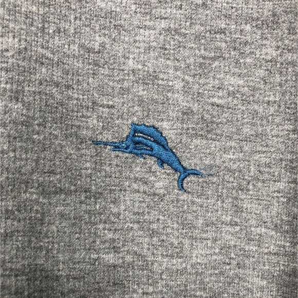 Tommy Bahama Mens Ribbed Knit Lounge Quarter-Zip Shirt M Gray Pullover Golf - Picture 5 of 10